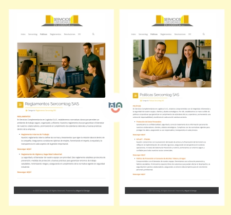 diseño web interno sercomlog